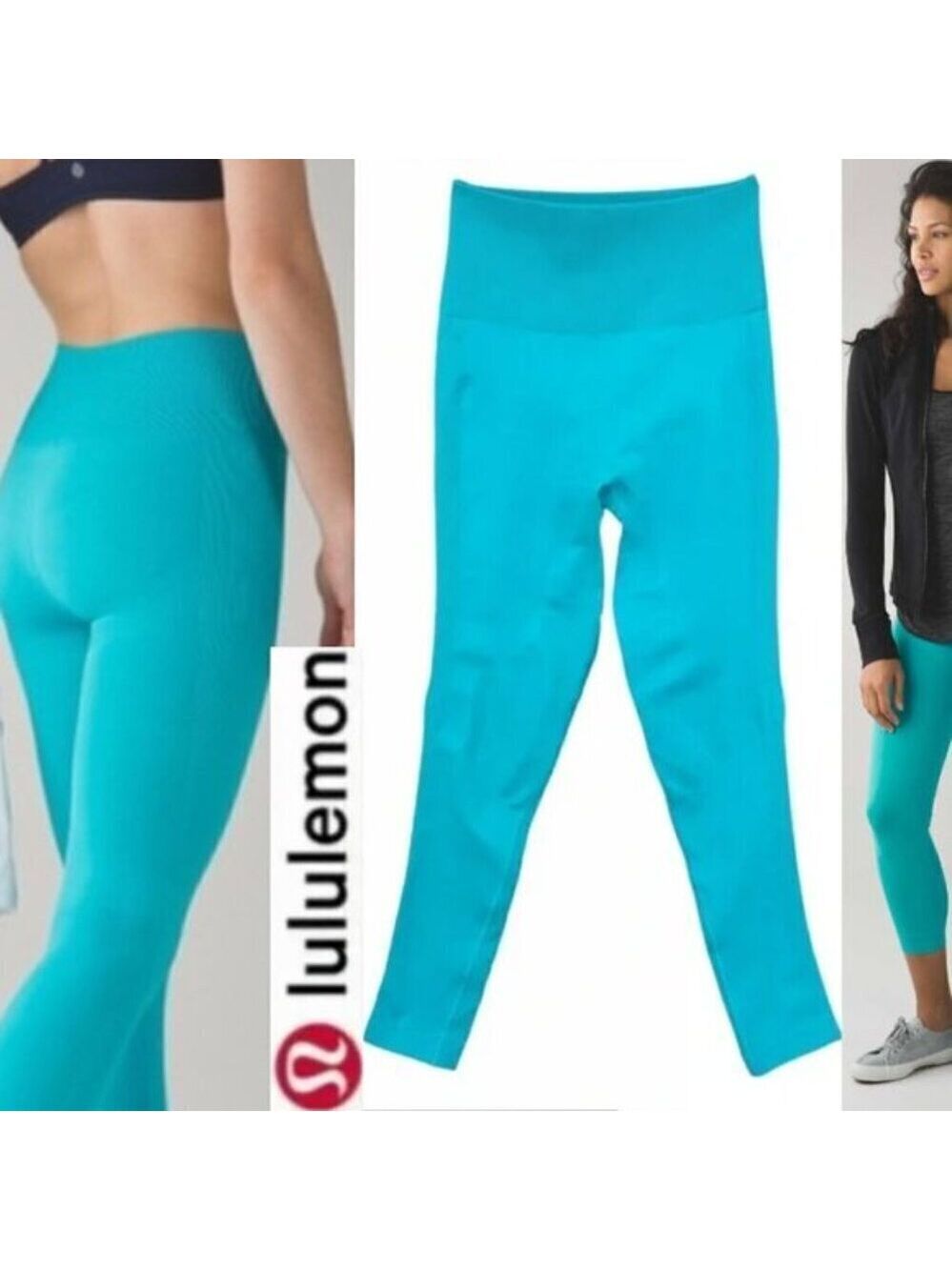 Lululemon Zone In Crop Leggings Tight Compression Shaping High Rise Size 12